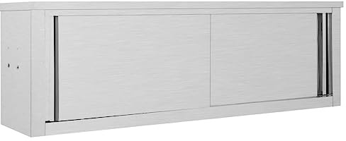 vidaXL Armario Pared de Cocina Puertas Correderas Acero Mobiliario Duradero Robusto Resistente Práctico Funcional Elegante Moderno Útil 150x40x50cm
