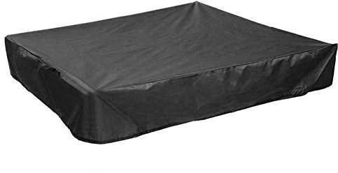Sandpit Cover, Black Waterproof Dustproof UV Protection Square Pool Cover with Drawstring for Sandpit, Toys and Furniture, Sandbox Cover