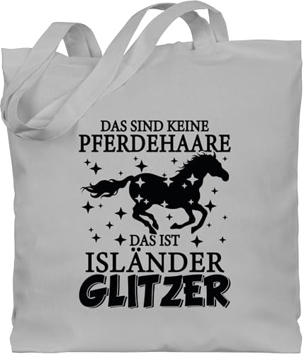 Shirtracer - Baumwolltasche - Pferde Taschen - Das sind keine Pferdehaare - Das ist Isländer Glitzer - schwarz