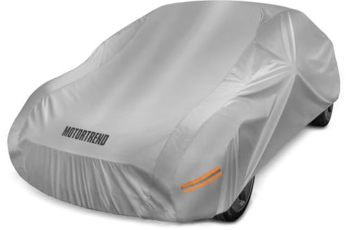 Motor Trend SafeKeeper Heavy Duty Car Cover Waterproof All Weather, Multi-Layered Truck SUV Car Cover for Snow Rain Sun UV Protection, Full Exterior Car Covers for Automobiles (Fits up to 228 Length)