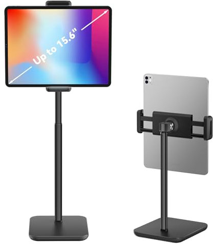 tounee Portable Monitor & Tablet Holder Stand, 4.4lb (2kg) Holding Strength, Height Adjustable Up to 18.11, Ideal for 4.7-16 Devices (15.6 Portable Monitors, iPad, iPhone, Kindle) - Black