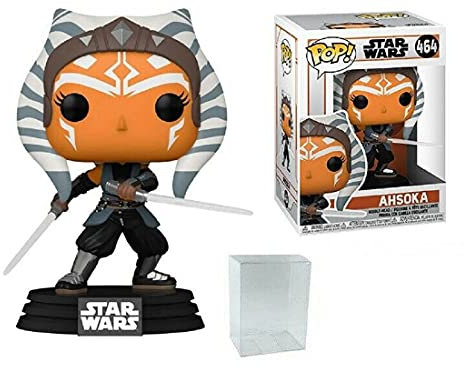 POP Star Wars: The Mandalorian – Ahsoka Tano mit Lichtschwertern Funko Pop! Vinyl-Figur #464 (gebündelt mit kompatibler Pop-Box-Schutzhülle), 9,5 cm
