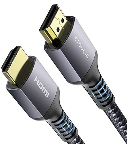Stouchi 8K 0.5M HDMI Kabel, Ultra HD 48Gbps High Speed ​​8K60 4K120 144Hz RTX 3080 eARC HDR10 4:4:4 HDCP 2.2&2.3 Dolby HDMI 2.1 Kompatibel mit Fire TV/Roku TV/PS5/Xbox Series X/Samsung/Sony/LG