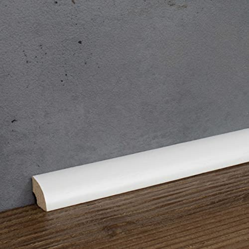 PROVISTON | 4 trames | Design élégant | 12 x 12 x 2000 mm | Bois massif | Abachi blanc | Plinthe | 20 m