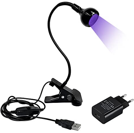 ASENTER 5W Lampe à Ongles UV Gel pose Capsules Americaine, pour Colles Vernis à Ongles en Gel, Mini Lampes de séchage pour le Durcissement de la Résine, LED USB Utraviolette avec Clip