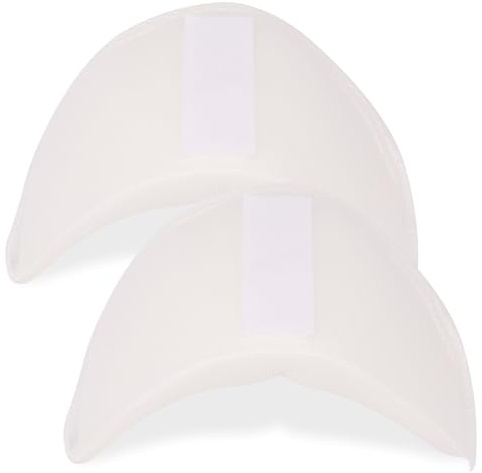 WedDecor White Shoulder Pads Set with Hooks and Loop Fastening for Women Clothes, Removeable & Non Slip Soft Shoulder Protector Pads for Blazer, T-Shirt, Sewing Accessories, 1 Pair