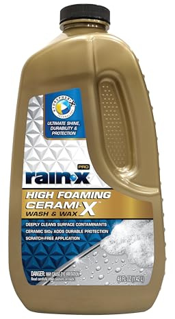 Rain-X 620199 Pro High Foaming Cerami-X Wash and Wax, 48oz - Deep Cleaning and High Foaming Formula to Wash and Protect Your Vehicle with Industry Leading Water Repellent