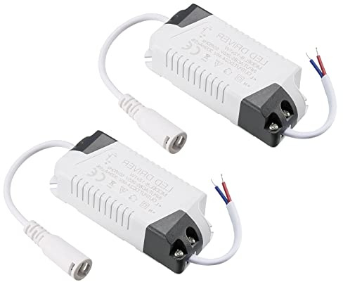 QUARKZMAN 8-12W LED Driver 2pz Carbonio Acciaio Corrente 300mA Grigio | Potenza Alimentazione Trasformatore, Costante Corrente 300mA, per LED Luce, Computer Progetto, Esterno Luce