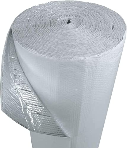 US Energy Products 40sqft 48x10' White Single Bubble Reflective Foil Insulation Thermal Barrier Industrial Strength, Commercial Grade, No Tear Radiant Barrier Wrap for Weatherproofing Multipurpose