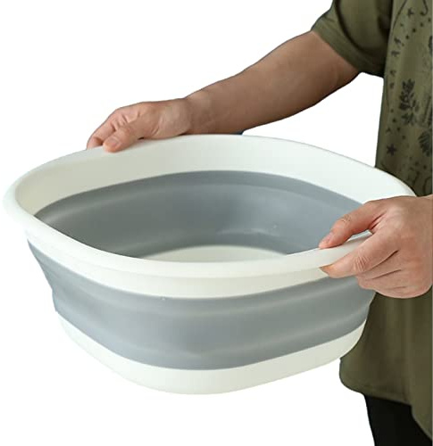 Voihamy Foldable Dish Tub | Washing Up Bowl | Round Wash Basin | Portable Washing Up Bowl Camping | Folding Laundry Tub | Multipurpose Dish Tub for Home Kitchen Travel Camping