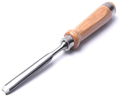 Samnuerly Cincel de Madera de Acero al Cromo vanadio Duradero Cincel de Tallado de Carpintero Cincel de carpintería Plano/semicircular para Bricolaje (Tamaño de la Hoja: 4 Piezas semicirculares) (25