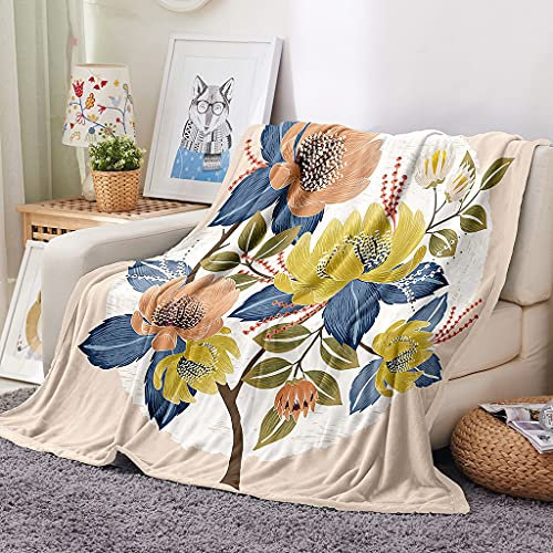 EHOMERY Colcha Manta Cobija Blanca Mantas Cobija Cama Individual Paisaje Manta De Primavera Mantas Decorativas Suaves Y Cómodas 240x180cm