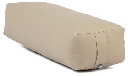 Bodhi Yoga Salamba Bolster Eco | Waschbarer Bezug aus 100% Bio-Baumwolle | Yogarolle eckig mit Bio Dinkelfüllung | Yogakissen groß für Restoratives Yoga | Maße: 63,5 x 26,5 x 20,5 cm