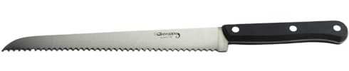 Keroppa Cuchillo Panadero Domestic Black, Cuchillo para Cortar Pan, Acero Inoxidable, Uso Doméstico, Hoja 21 cm, Mango Ergonómico, Fabricado en España, Corte Preciso