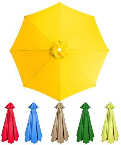 Sonnenschirm Ersatzbezug für 8-Rippen Ersatz-Bezug für Terrassenschirm 300cm Marktschirm Ersatz Stoff Gartenschirm Ersatz Baldachin Ersatzabdeckung für Tischschirme im Freien 2.7m Strapazierfähiges (