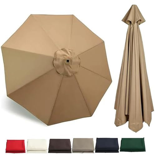 AVSMGP Beige,2.6m/102/6 Arms, Dessus De Rechange pour Parasol en Tissu Résistant À l'eau 260 Cm 2,7 300 Cm Toile De Parasol 6/8 Baleines -Canopy Only