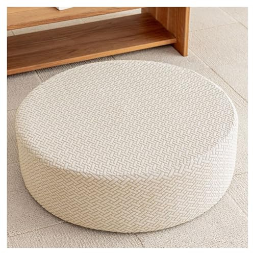 moismk Ottomane Schonbezug Rund Hocker Bezug Stretch Hockerüberzug Hocker Hussen für Runde Fußhocker, Sitzhocker Elastisch Husse, Überzug Möbel Protector für Sofa Abdeckung(#5,Diameter 45 x H 10CM)