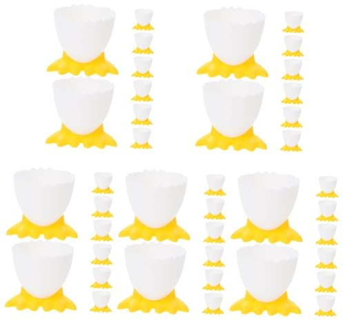 Amosfun 40 Pièces Vaisselle pour Enfants Support d'œufs Coquetiers réutilisables Porte-Oeufs pour Le Petit-déjeuner coquetier Poussin Adorable présentoir à Oeufs Support pour Oeufs