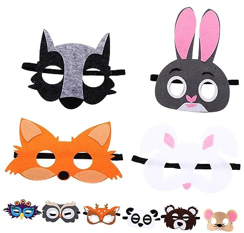 Gogogmee 10St Dschungel-Jagdmaske Fuchs-Cosplay-Maske Tier-Cosplay-Maske Tiermasken halloween costume halloween kleidung Kaninchen Dekorationen lustige Tiermaske Cosplay-Versorgung Vlies