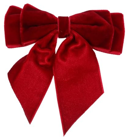 Yardenfun Samtschleifenbrosche Damen Doppellagige Veloursstoff Brosche Edle Krawattennadel Für Anzüge Kleid Kleidung Schal Dekoration Modische Schleifenbrosche Elegant in Weinrot
