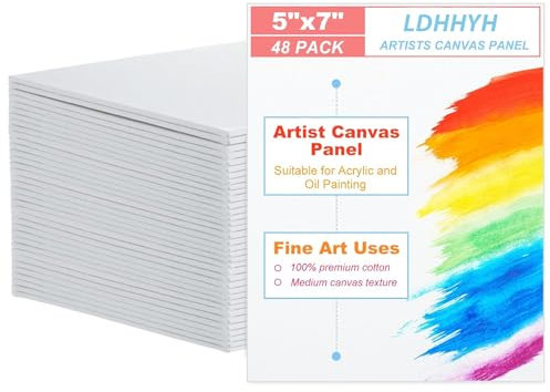 48 Stück Leinwand zum Bemalen, 13 x 18 cm Keilrahmen Leinwand Set, Malkarton Malpappe Weiße Leinwände auf Keilrahmen, Canvas Painting Keilrahmen Klein für Öl-, Acryl-, Aquarell-, Ölfarbe