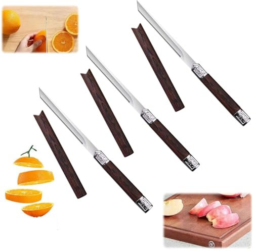 Mehrzweck Obstmesser für den Außenbereich mit Scheide, Multifunktionales Obstmesser für den Außenbereich mit Hülle, scharfes Messer mit Edelstahlklinge (3 PCS)