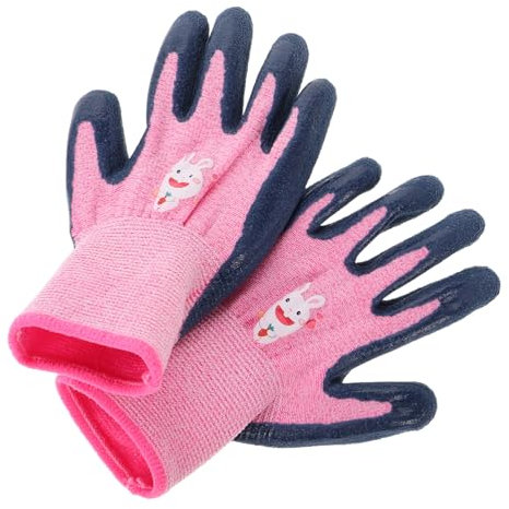 VALICLUD Gartenhandschuhe Für Junge Mädchen Aus Robustem Polyester rutschfeste Und Verschleißfeste Handschuhe Mit Dornenschutz Für Gartenarbeit Und Outdoor-aktivitäten Atmungsaktiv Und Wasc