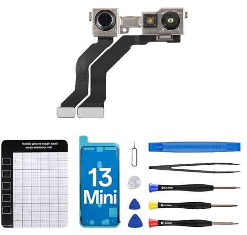CYKJGS for iPhone 13 Mini Front Camera Replacement Selfie Camera 13mini 12MP OEM Front Facing Camera Flex Cable Module Light Receiver Repair with Fix Tools Kit A2481 A2626 A2628 A2629 A2630