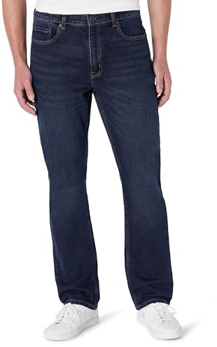 Amazon Essentials Herren Straight-Fit-Jeans mit Geringem Stretchanteil, Dunkle Mitternacht, 33W / 32L