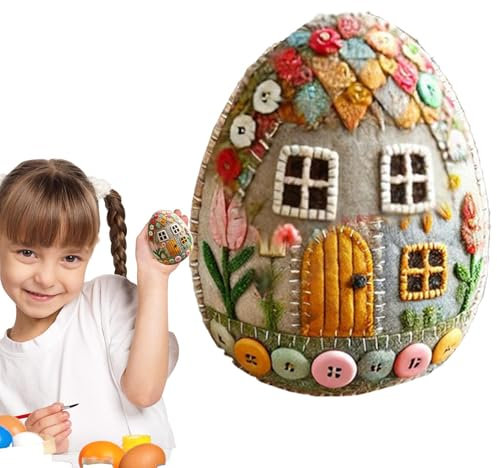 Filling -Kits für Erwachsene - Filz Egg Kit | Patchwork Ostern Egg Kit - Bastelsatz mit Materialpaket & Anweisungen, Schreibtischdekor, Osterdekorationen