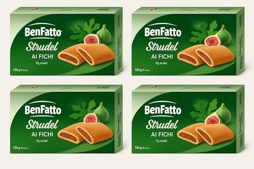BenFatto Strudel ai Fichi, Merendine Dolci, Confezione da 4 o 8 x 126g, Snack da Forno Senza Conservanti (4)