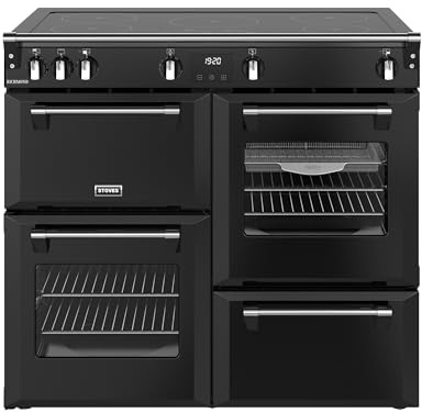 Stoves Richmond 100Ei TCH 100cm wide Electric Range Cooker with Induction Hob - Black - A/A/A Rated