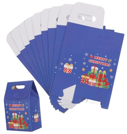 SOPOTUTU 10 Piezas Caja Navideña para y Galletas de Unidades Diseño con Festivos Fácil Montaje para Fiestas y de Navidad