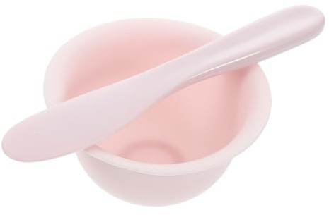 HONMEET Mascarilla Facial de Silicona Cuenco Espátula y Cucharilla Medidora Herramientas Portátiles para Cuidado Facial y Aplicación Uniforme de Productos de Belleza Reutilizable