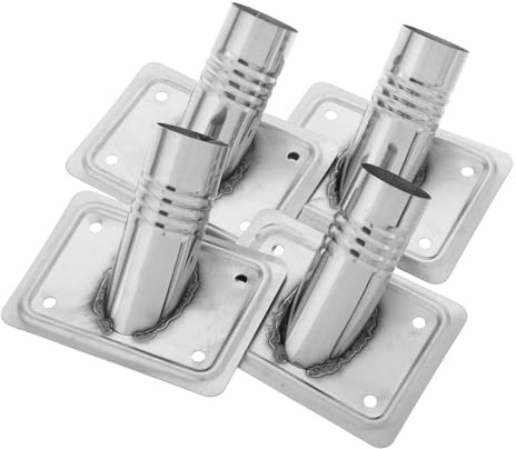 VICASKY 4pcs Metal Handle Bracket Floor Brush Replacement Broom Pole Attachment with Threaded End Adapter Quick Assembly Mop Handle Repair Kit for Hard Surface Cleaning in Homes Offices