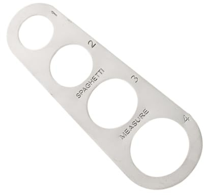 SEWACC Outil de Mesure pour Spaghettis en Acier Inoxydable 4 Trous Règle Doseuse Précise pour Pâtes Ustensile Compact et Léger la Cuisine Maison et Contrôle des Portions