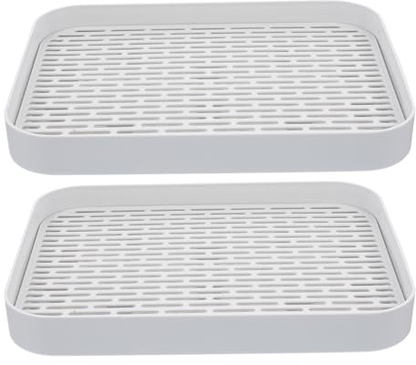 SHINEOFI Lot de 2 Bacs à Litière pour Petits Animaux Bac D’Angle Profond en Plastique Robuste pour Lapins Cobayes Hérissons Anti-Débordement Facile à Nettoyer Adapté Cage et Apprentissage
