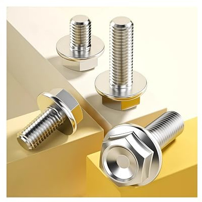 10 pz 304 Superficie Flangia In Acciaio Inox Bulloni Viti A Testa Esagonale Piatta M6 M8 for Auto Moto Scooter Piastre di Coda(M8-5Pcs,25mm)