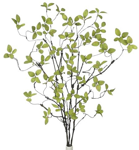 CEWUDA 4 Stück Künstliche Pflanzen wie Echt Zweige Deko Kunstzweige für Vase Künstliche Ficus Zweige Grün Blätter 83 cm Kunstpflanze Dekozweige für Bodenvase Zuhause Büro Tischdeko Hochzeit Büro Dekor