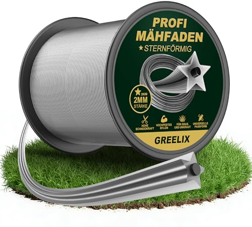 GREELIX Hilo Desbrozadora 2mm x 200m, Bobina de Forma de Estrella