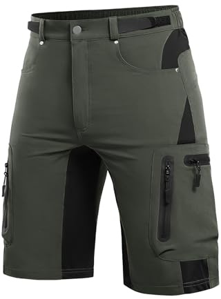Cycorld Korta byxor, herr, vandringsbyxor, andas med 6 fickor, lätta snabbtorkande cykelbyxor, MTB-byxor, cykelbyxor, män, korta cargo, bermudashorts, vandring, utomhusbyxor, sommar