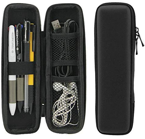 Cikuso Black EVA Hard Shell Stilo Pen Pencil Case Holder Protective Carrying Box Contenitore Di Stoccaggio Per Penna Penna A Sfera Stilo Matita Cavi USB