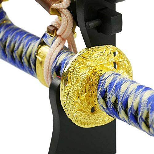 Blue Tachi Samuraischwert Deko stumpf mit Schwertständer und Zubehör