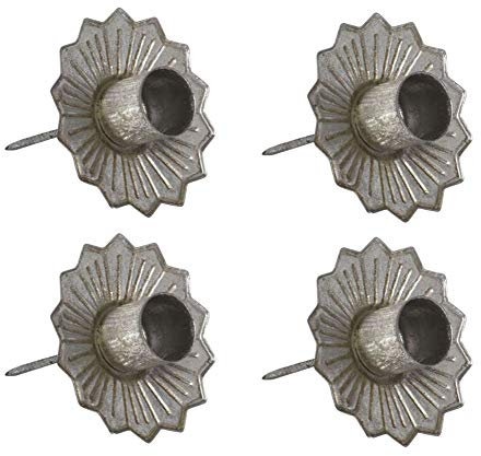LB H&F Set 4 x Adventskranz Stecker (Kerzenhalter Stabkerzen Silber)