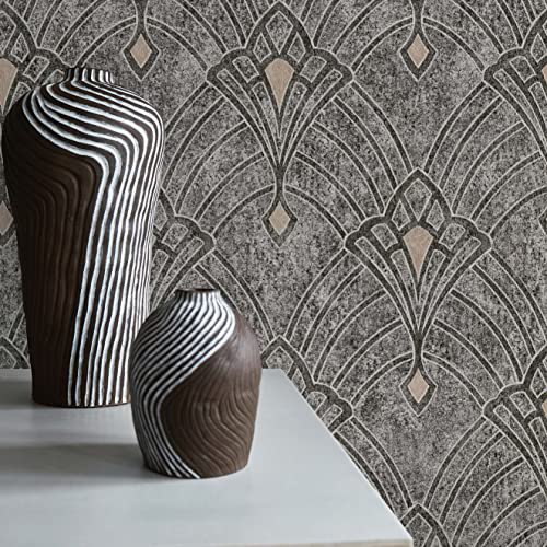 TADESSI WTD 704 Baroele Papier peint intissé Motif baroque Noir/gris