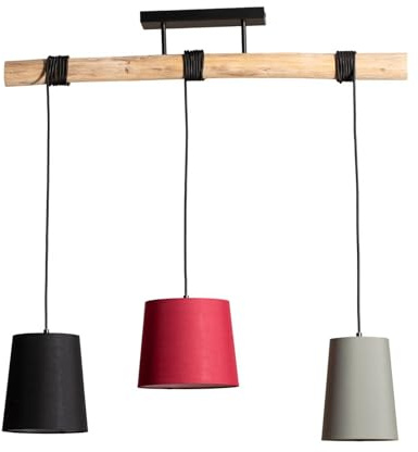Lindby Pendelleuchte Amilia (Für Kinder, Junges Wohnen) aus Textil (3 flammig E27) - Hängeleuchte Esstischlampe Hängelampe Wohnzimmerleuchte