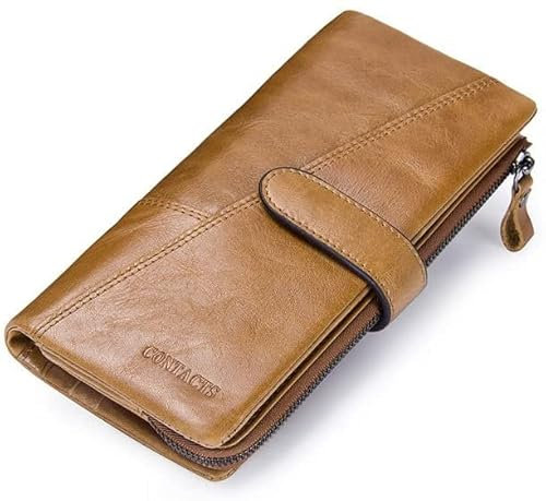 LIOONS Geldbörse PU-Leder-Damen-Brieftasche, lang, große Kapazität, multifunktional, mit Handy-Clip, Münzfach Portemonnaie