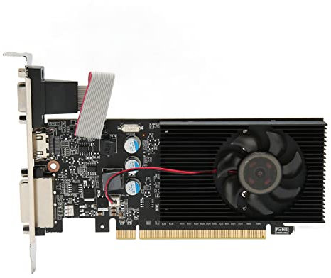 Graphics Card, 810MHz 1000MHz PCI Express Core Chip Gaming Graphics Card with HDMI, DVI, VGA for HD Video Office Use