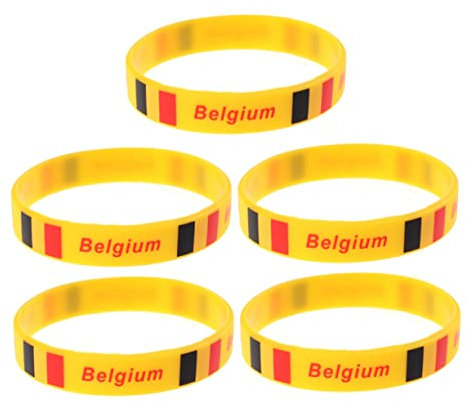 KOMBIUDA Elegantes Dekoratives Armband Mit Belgischer Flagge 5 Stück Silikonarmband Für Sportveranstaltungen Und Rennen