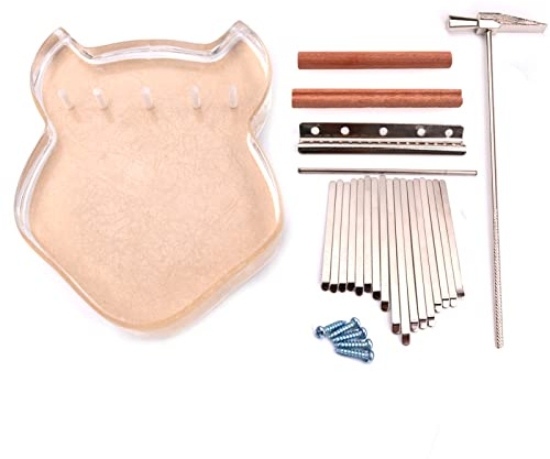 HUIOP Piano à pouce 17 touches avec marteau de réglage, oreiller en bois et vis en acrylique, instrument de musique en forme de tête de rhinocéros mignon, piano à doigt portable, cadeaux pour enfants,